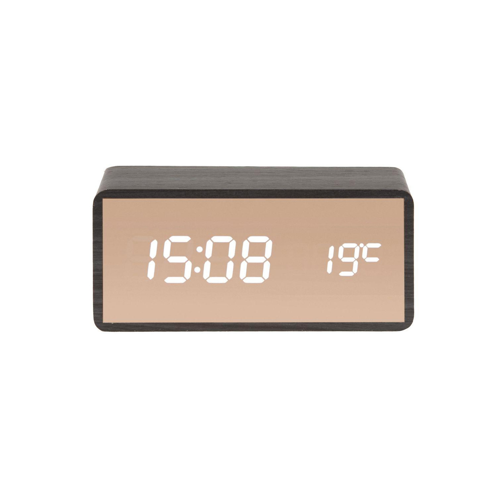 Karlsson Réveil Copper Mirror LED. Coloris disponibles : Noir, Beige