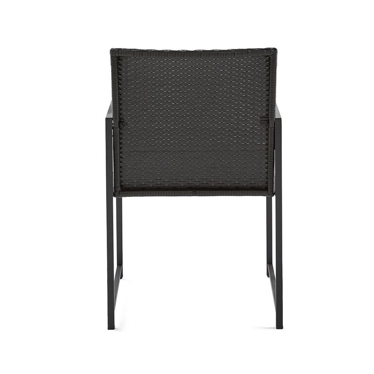 BEST MOBILIER Olaria – ensemble table et chaises de jardin en acier noir - 8 places - coussins gris