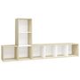 Voir la diapositive 2 : VIDAXL Ensemble de meubles TV 3pcs Blanc chene sonoma Bois ingenierie