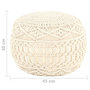 Voir la diapositive 5 : VIDAXL Pouf fait a la main en macrame 45x30 cm Coton