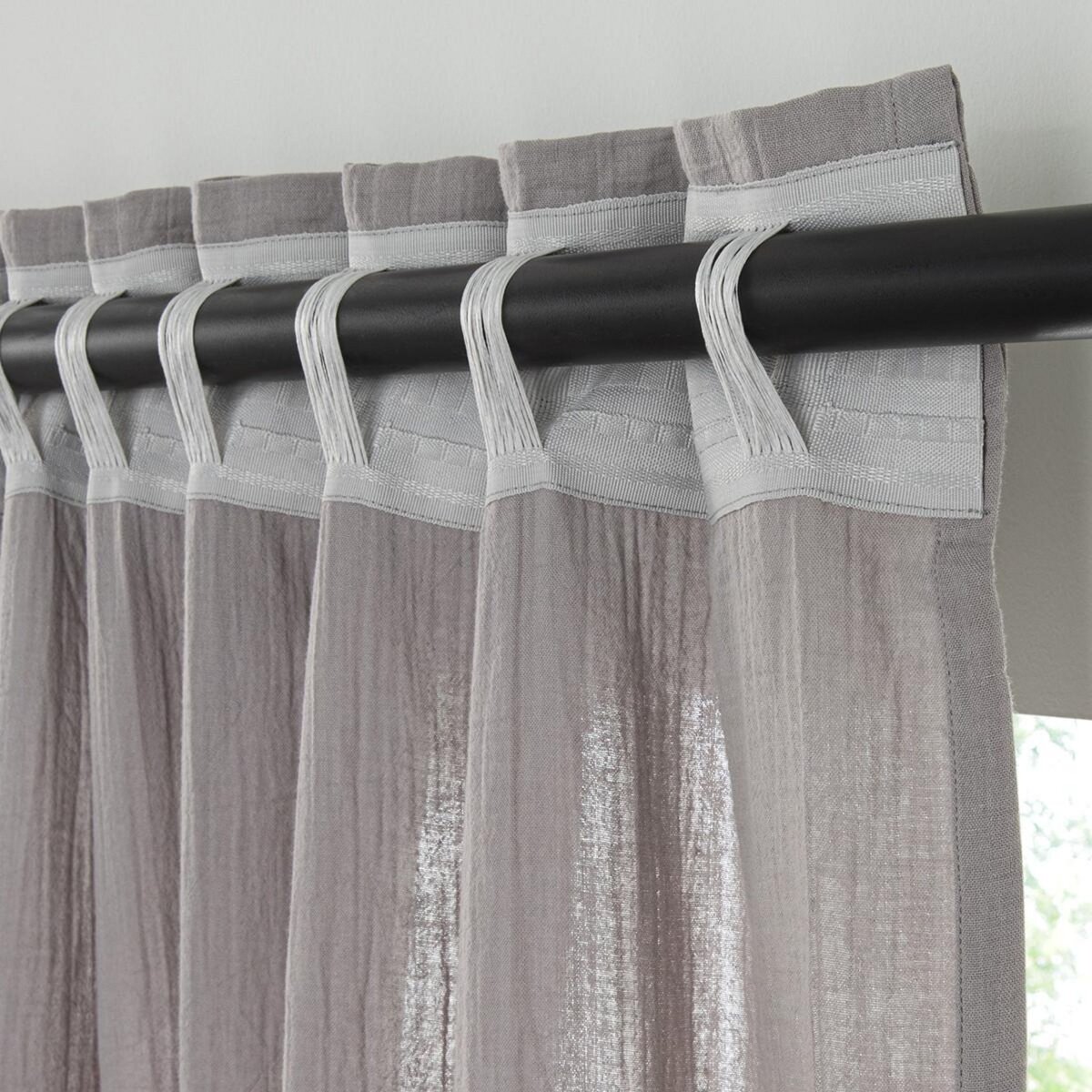 FUTURE HOME Rideau uni en gaze de coton pattes cachées à l'unité 140x300cm