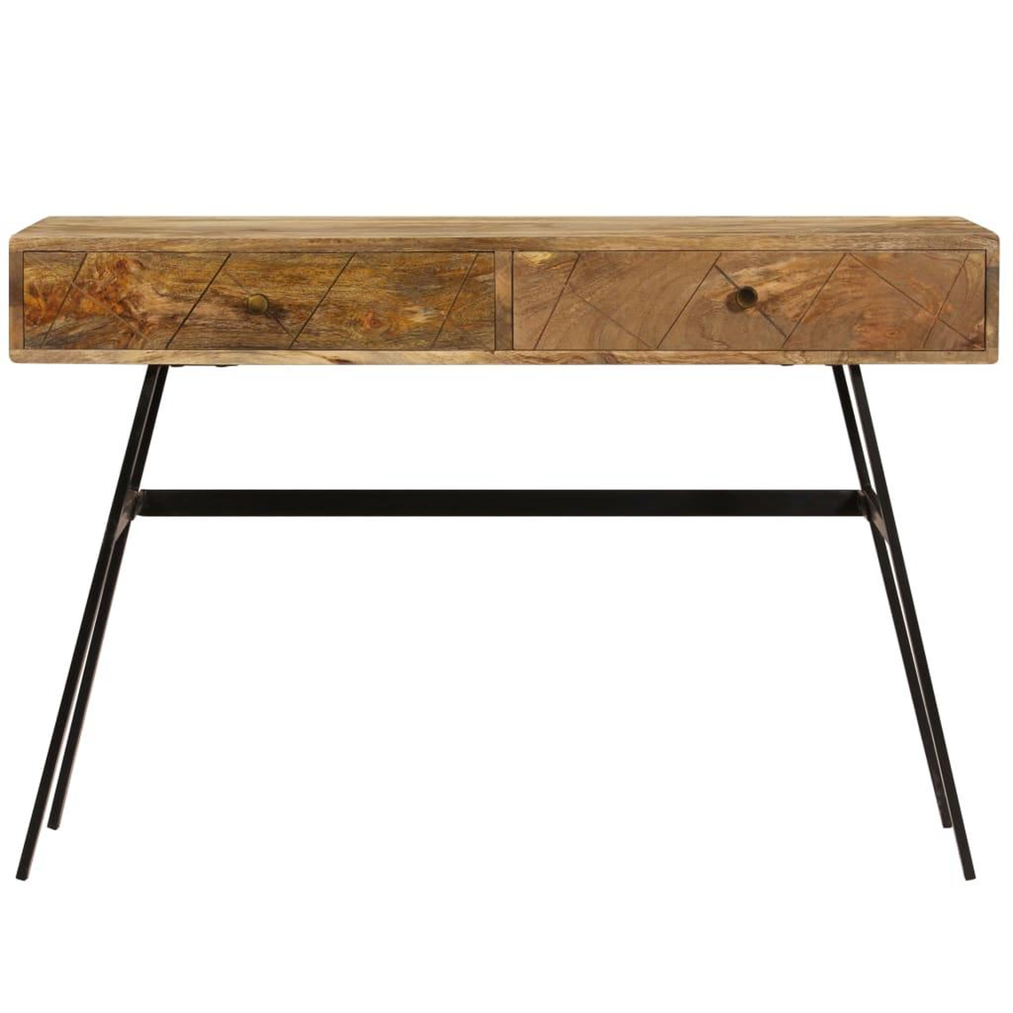 Voir la diapositive 3 : VIDAXL Bureau avec tiroirs Bois solide de manguier 110x50x76 cm