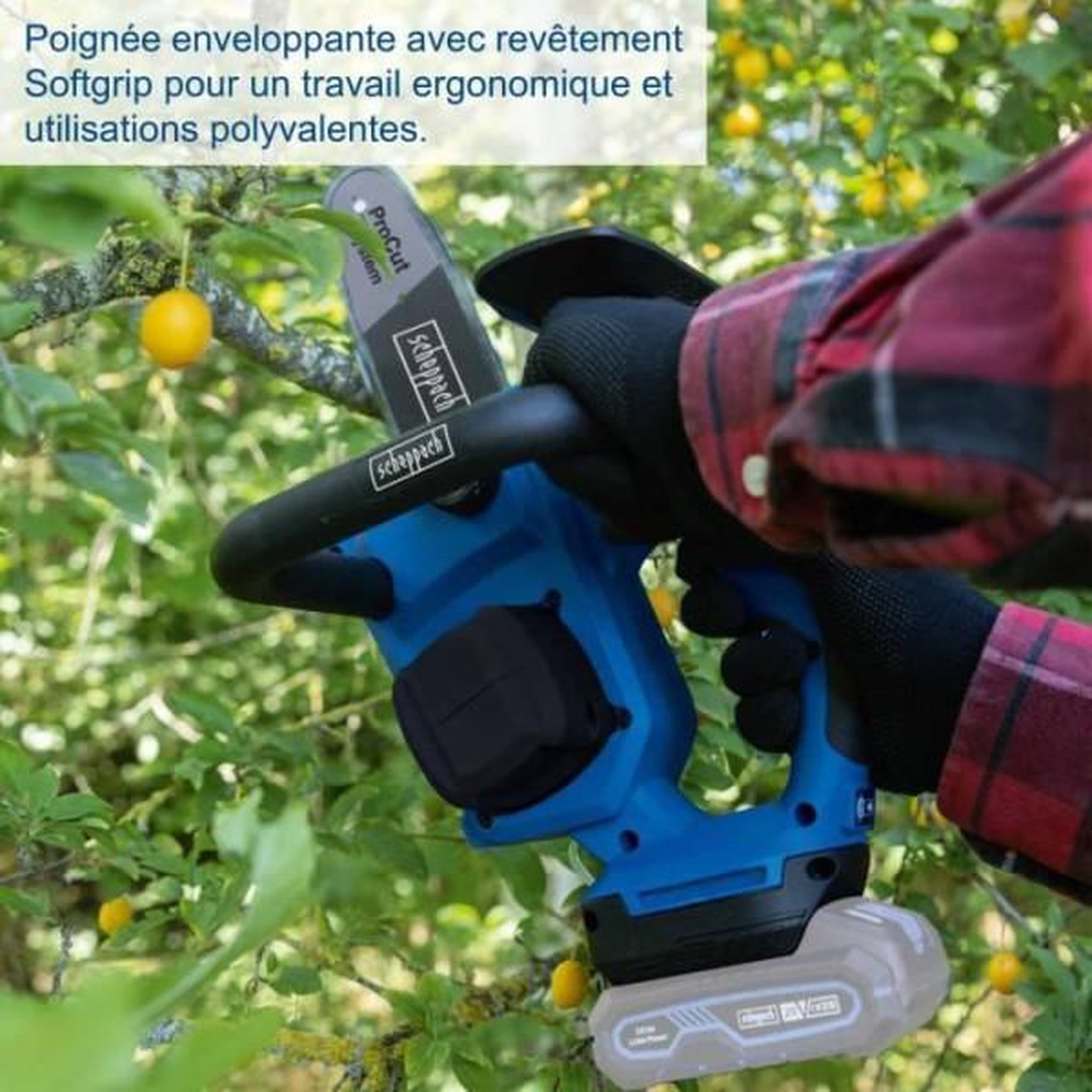 Voir la diapositive 6 : SCHEPPACH Tronçonneuse sans fil SCHEPPACH BC-TCS200-X - SET L - 20cm - Batterie 4Ah + 1 chargeur 2.4A