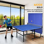Voir la diapositive 5 : HOMCOM Table de ping pong tennis de table pliable 8 roues - filet, 2 raquettes, 3 balles inclus - noir bleu