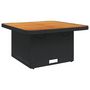 Voir la diapositive 2 : VIDAXL Table de jardin noir 80x80x71 cm resine tressee et bois acacia