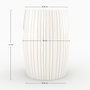 Voir la diapositive 4 : Rendez vous déco Table d'appoint ronde en métal blanc rayé D26 cm-Nello