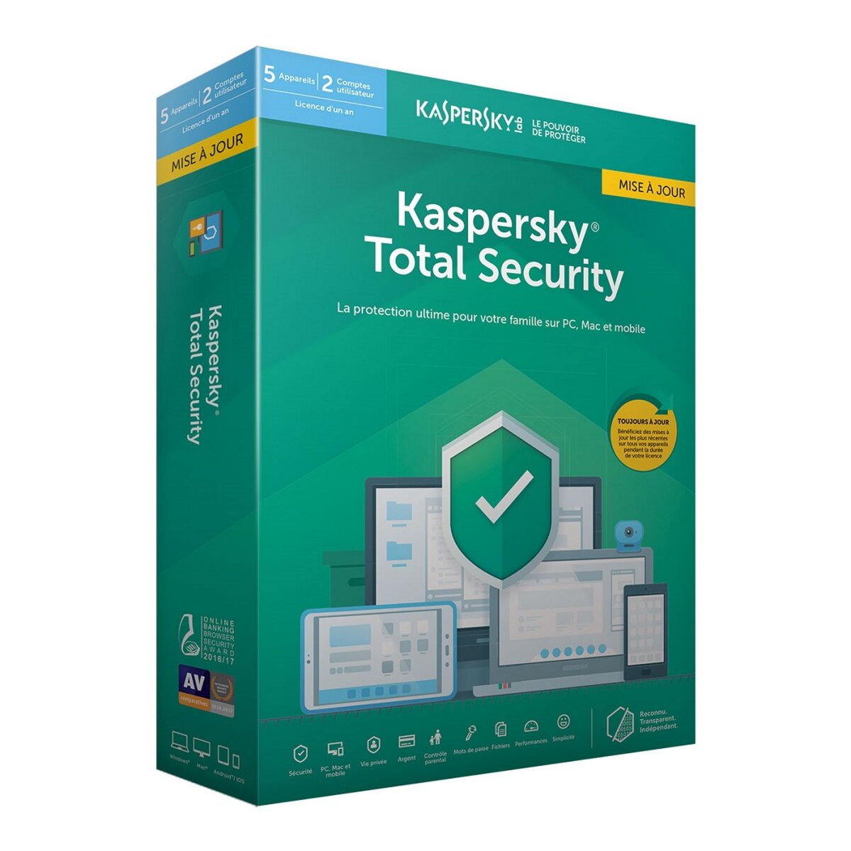 Kaspersky Total Security 2019 - 5 postes/2 ans