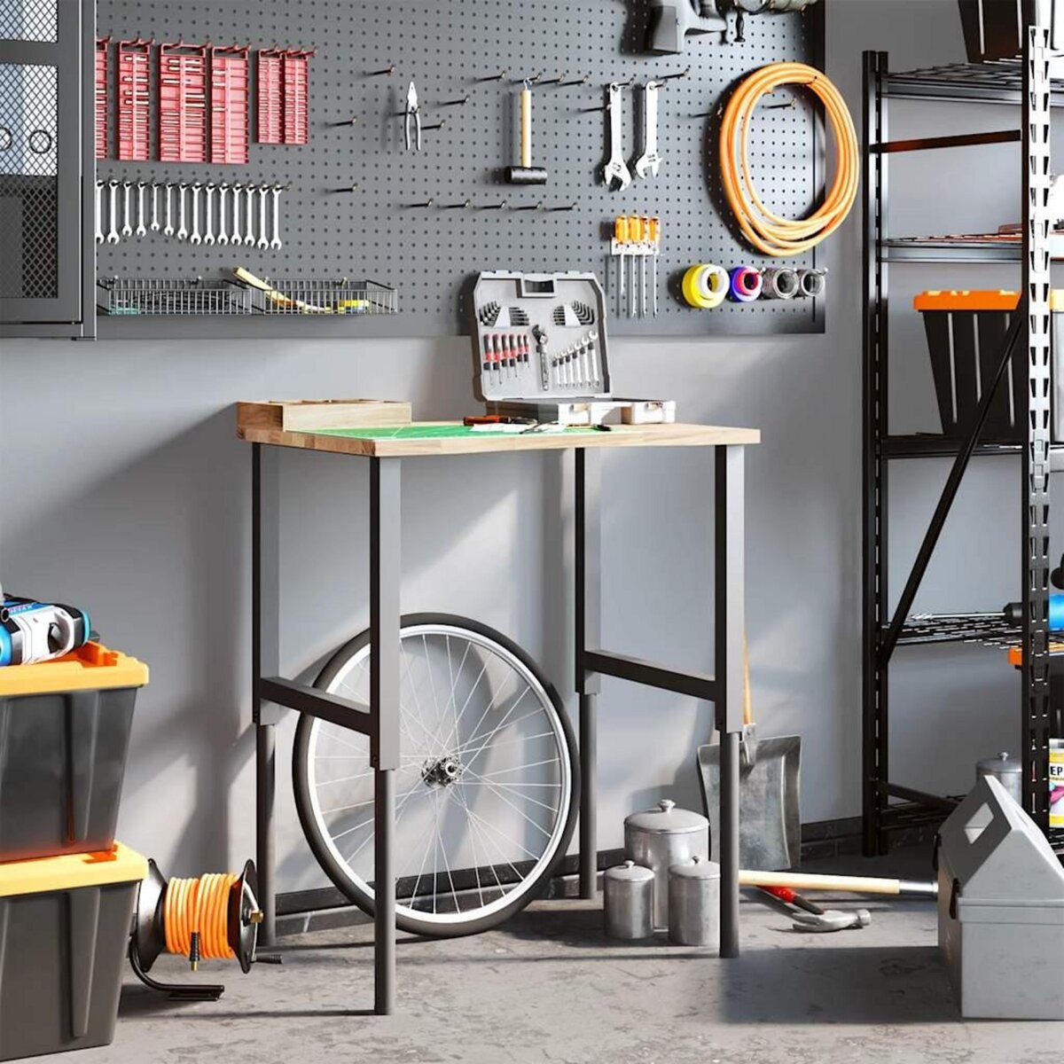 VIDAXL Etabli 80x60x(71,5-98) cm bois de chene massif