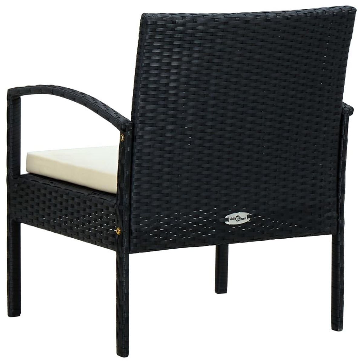 VIDAXL Chaise de jardin avec coussin Resine tressee Noir