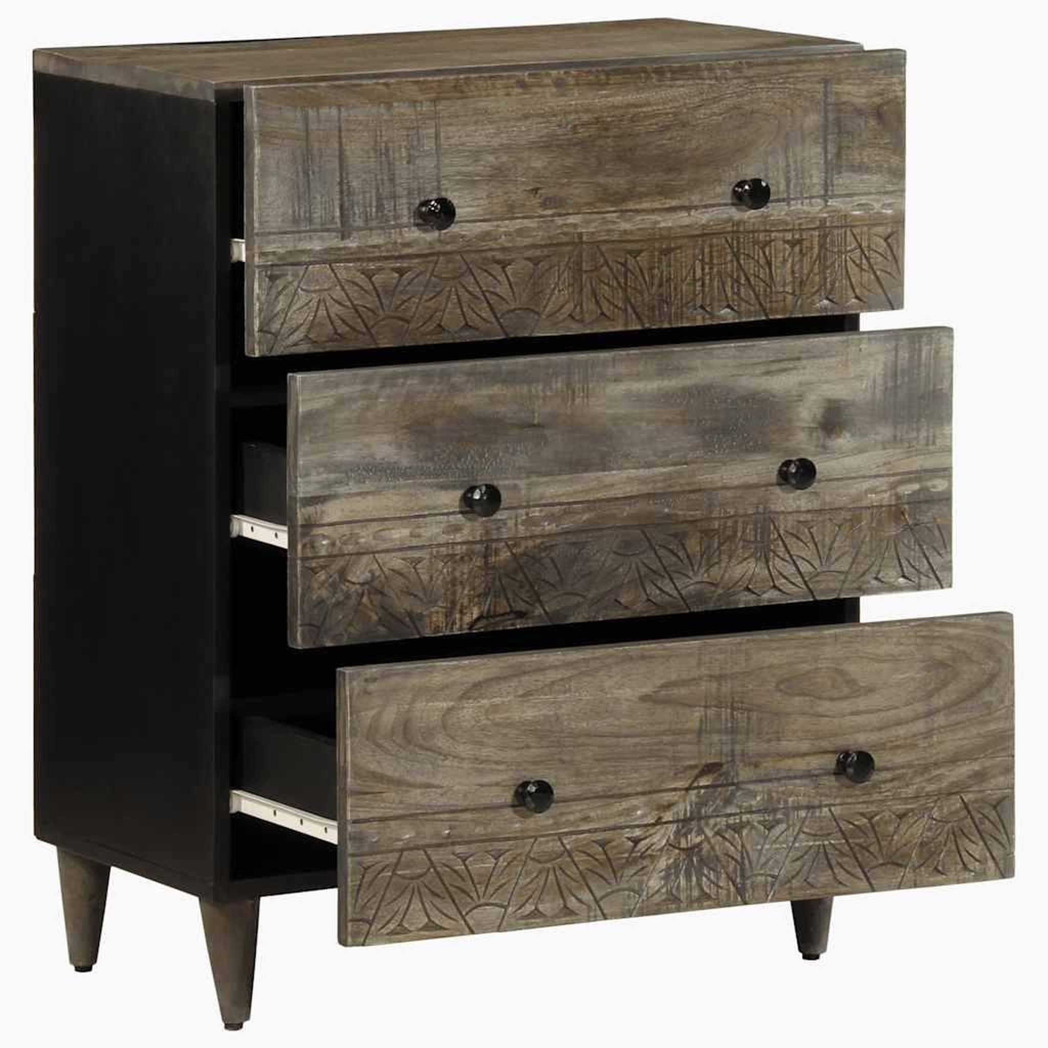Voir la diapositive 3 : VIDAXL Buffets 2 pcs gris clair 60x33,5x75 cm bois de manguier massif