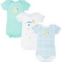 Voir la diapositive 1 : PETIT BATEAU Lot de 3 bodies manches courtes bébé
