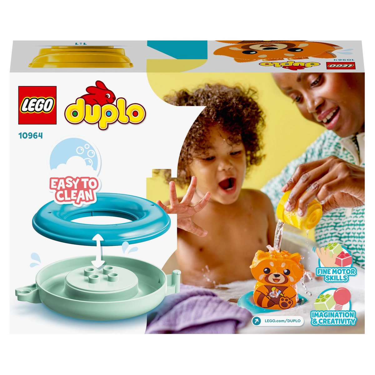 LEGO Duplo 10964 Jouet de bain : Panda rouge flottant, Set Baignoire pour Bébés et Enfants