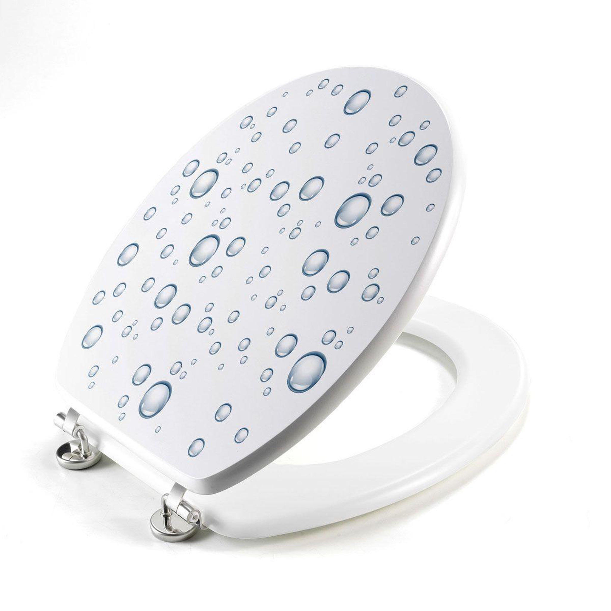 Voir la diapositive 2 : Douceur d'Intérieur Abattant wc imprimé  bubble  46cm blanc