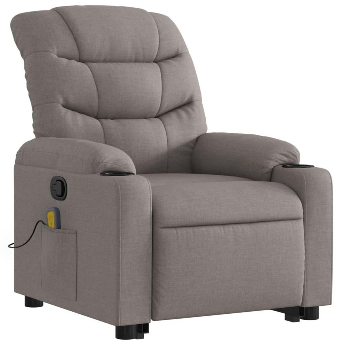 VIDAXL Fauteuil inclinable de massage Taupe Tissu