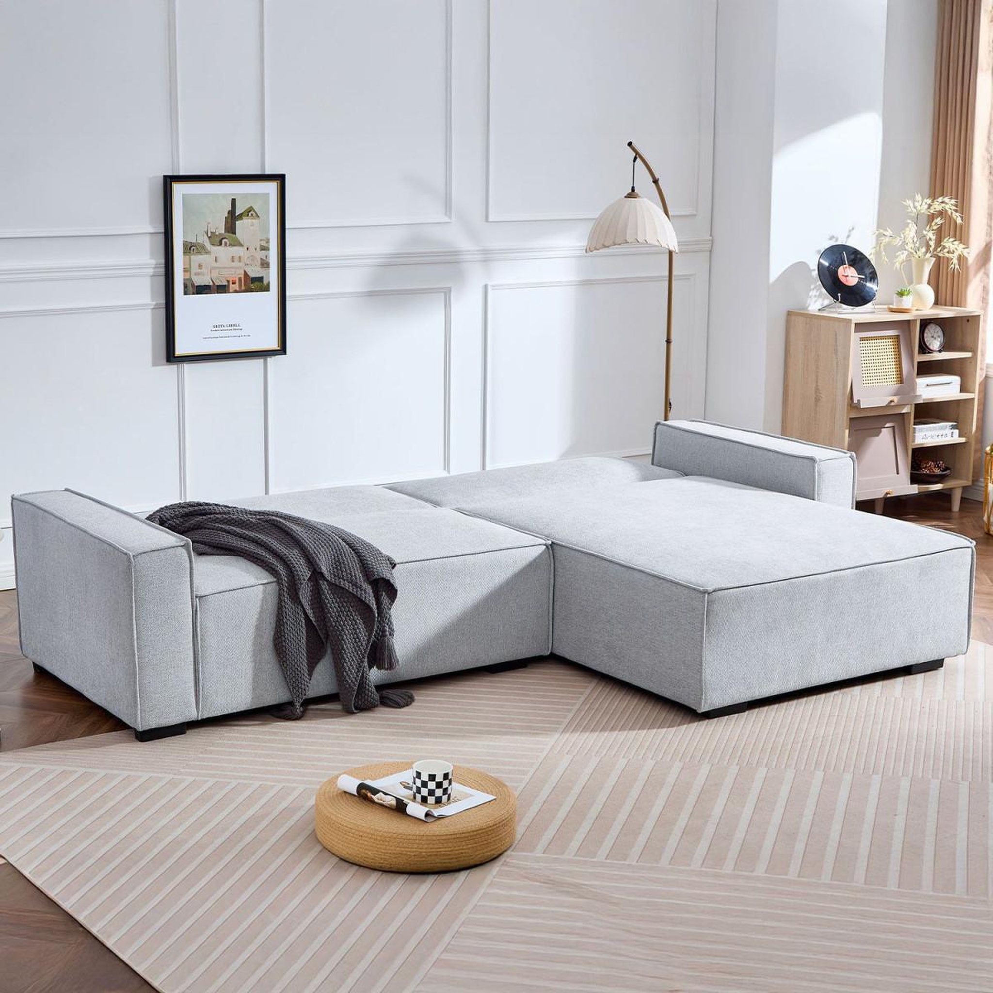 Voir la diapositive 4 : Paris Prix Canapé convertible angle réversible  romeo  275cm gris