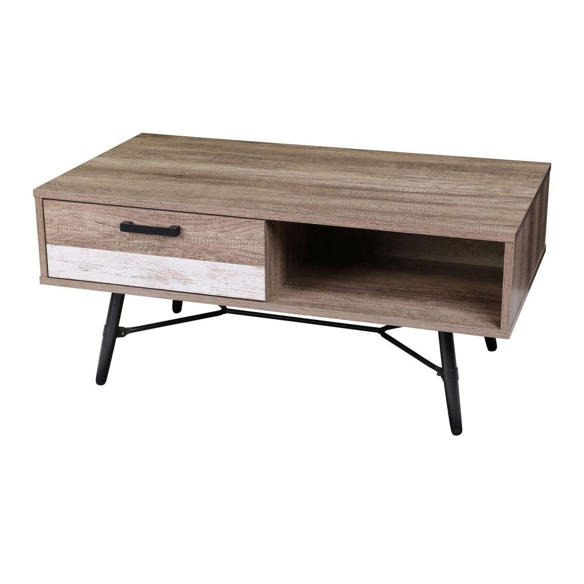 DIVERS Table basse Brooklyn - 100 x H. 49 cm - Marron
