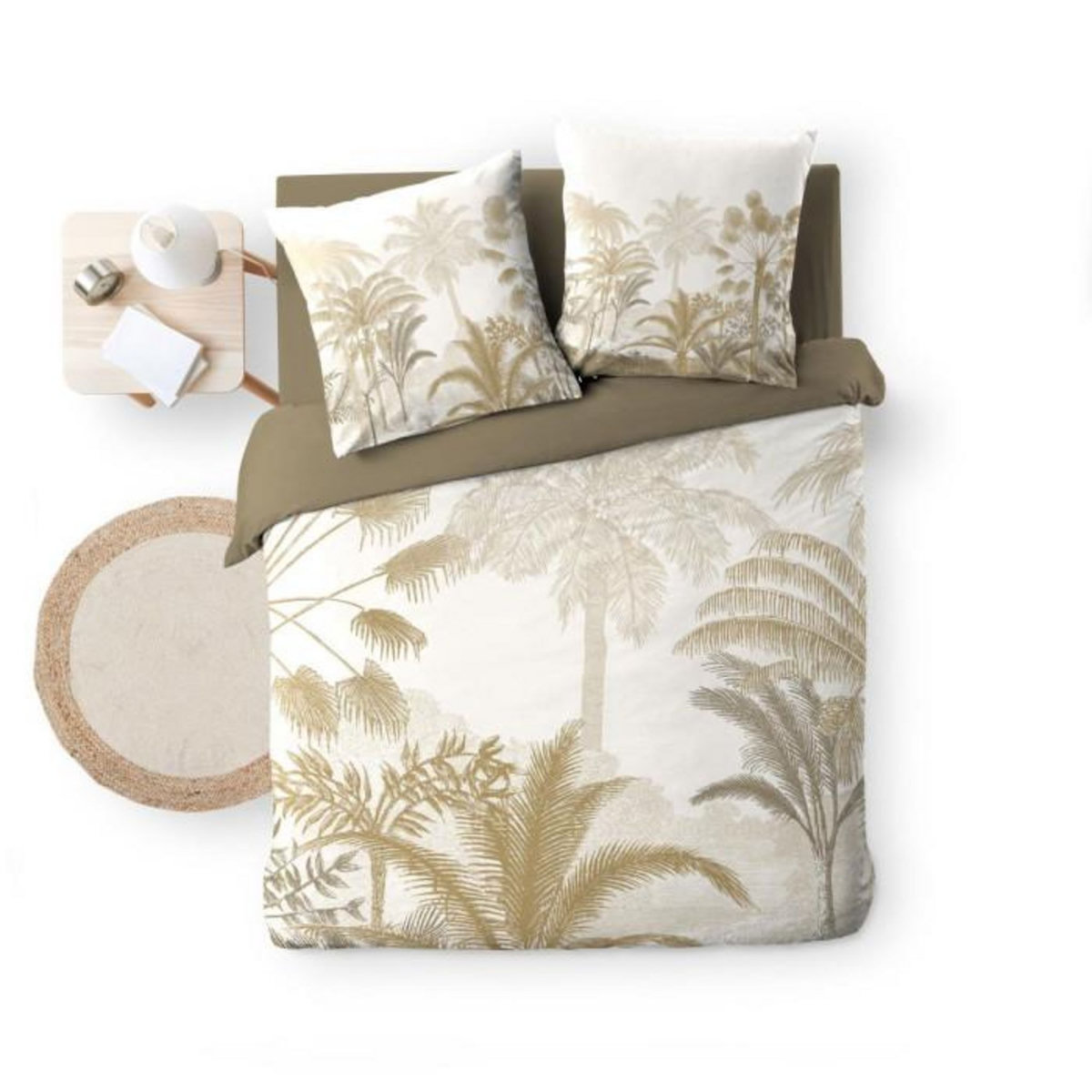 Paris Prix Parure de Lit 3 Pièces  Cocoty  260x240cm Naturel