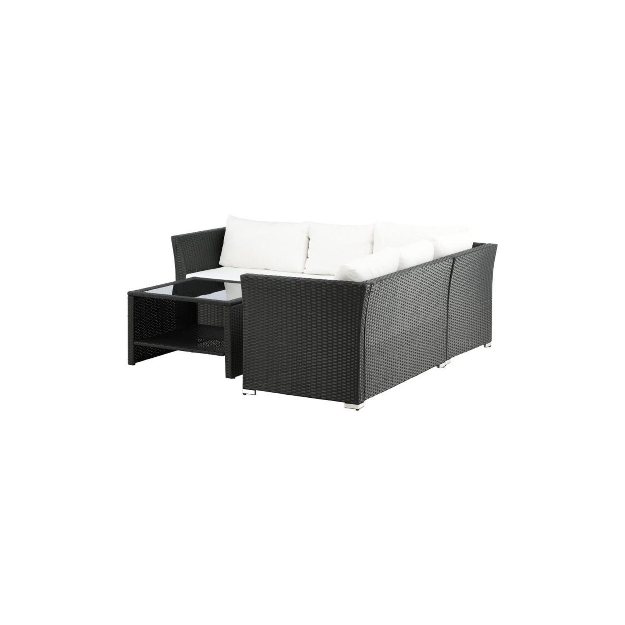 Voir la diapositive 5 : Paris Prix Salon d'angle de jardin  haiti  194cm noir & blanc