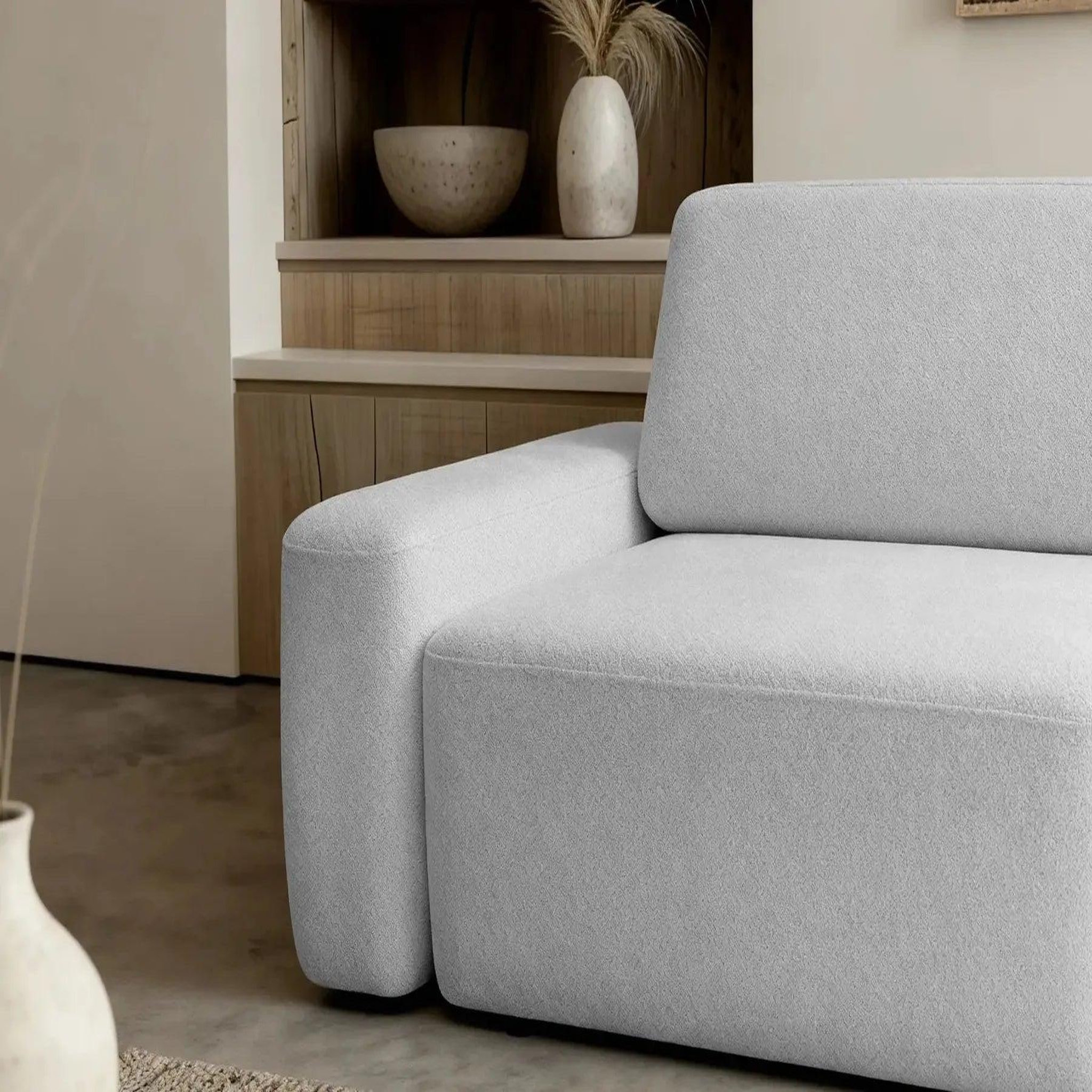 Voir la diapositive 4 : CASANOVA PARIS Ivy - canapé droit convertible coffre tissu chiné