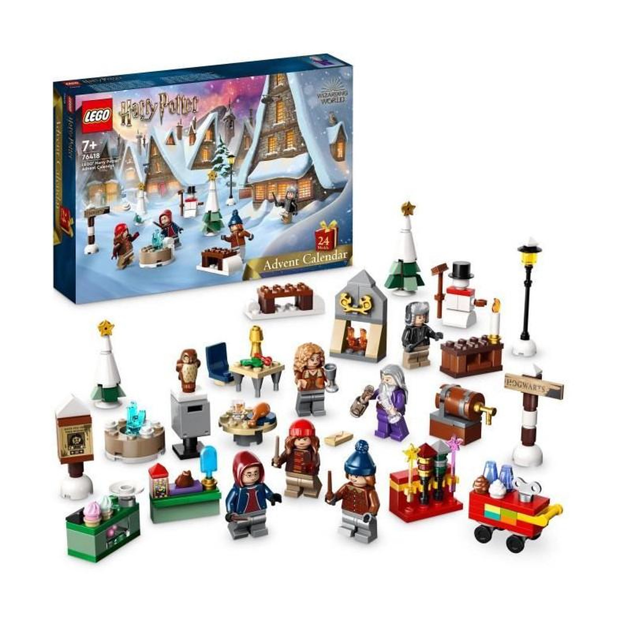 LEGO LEGO Harry Potter 76418 Le Calendrier de l'Avent 2023, avec 24 Cadeaux dont 6 Minifigurines du Village de Pré-au-Lard, Cadeau N