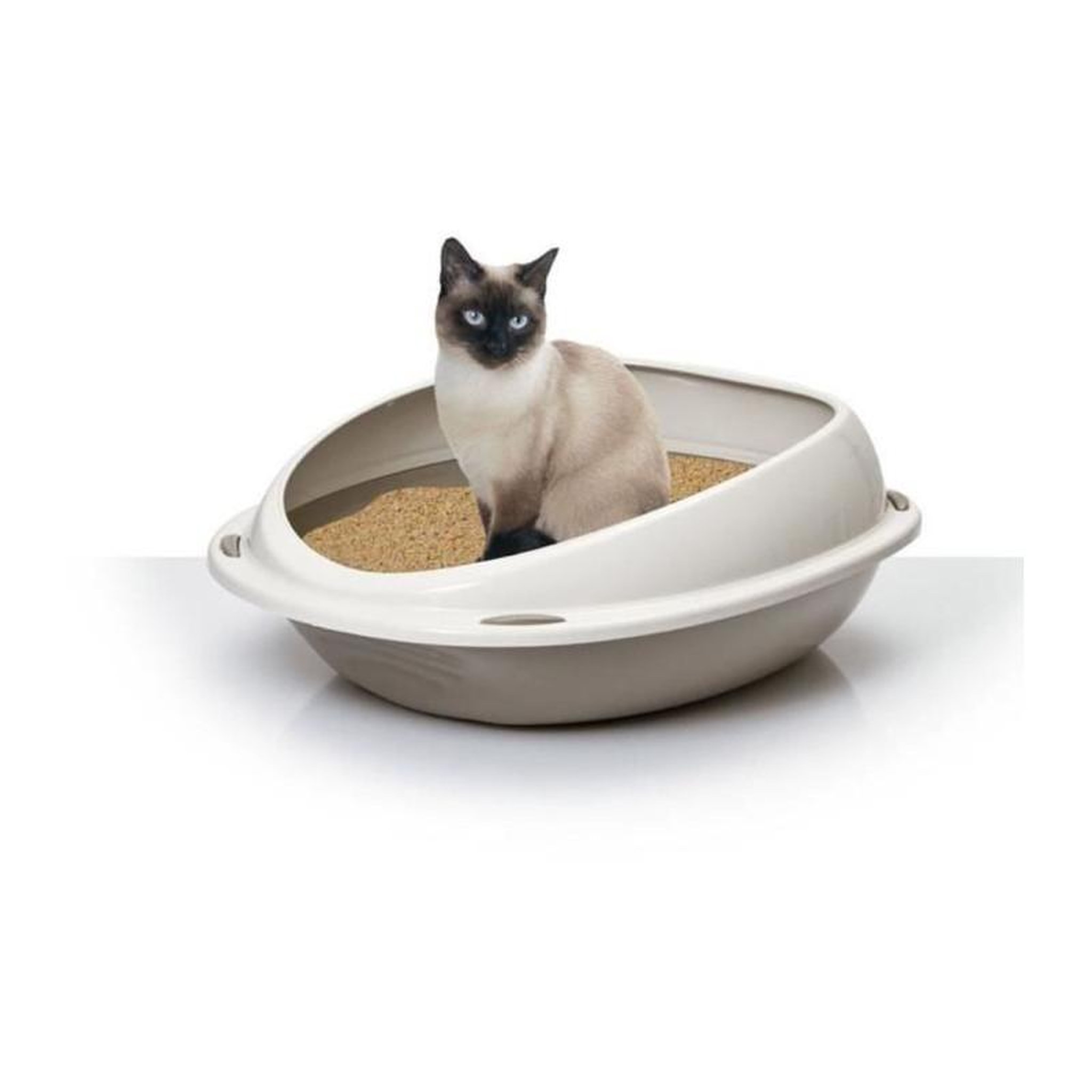 Voir la diapositive 3 : AIME AIME Bac a litiere ovale - Avec rebord amovible - Pour chat