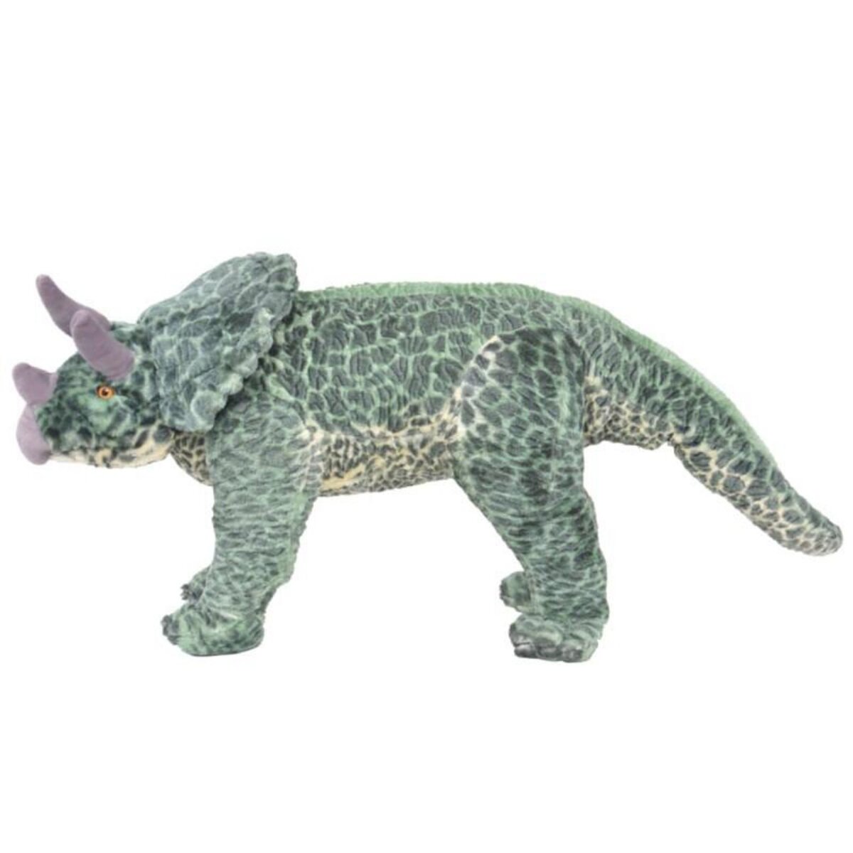 VIDAXL Jouet en peluche Dinosaure Tricératops Vert XXL