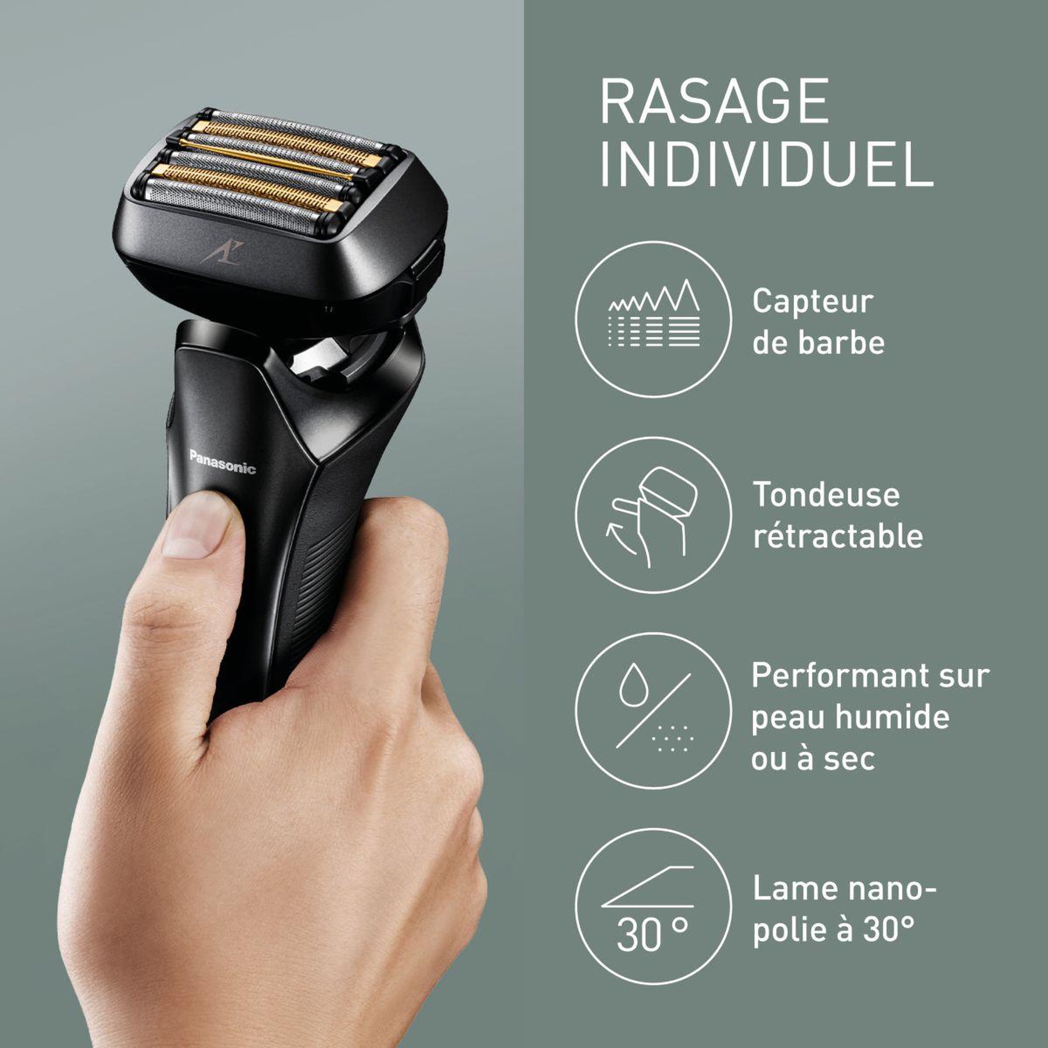 Voir la diapositive 3 : PANASONIC Rasoir électrique 6 lames es-ls6a-k803