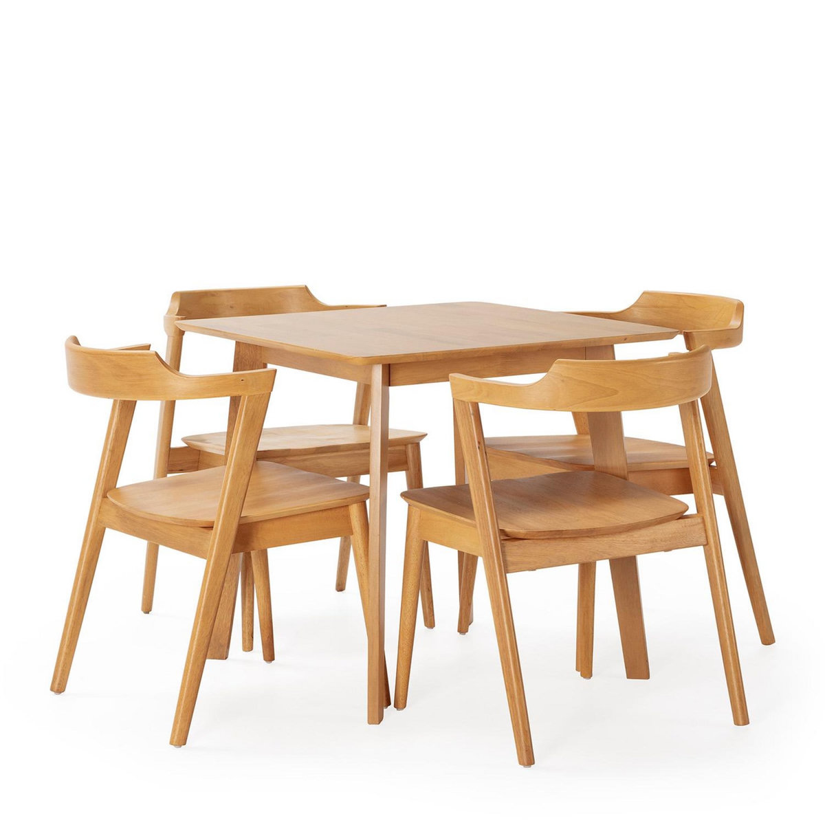 VS VENTA-STOCK Ensemble table 80x80 cm et 4 chaises de salle à manger Venus Chêne