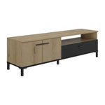GAMI Banc TV - TRUST - Chene / Noir - 2 portes - 1 tiroir - 140 x 40 x 47 cm - GAMI