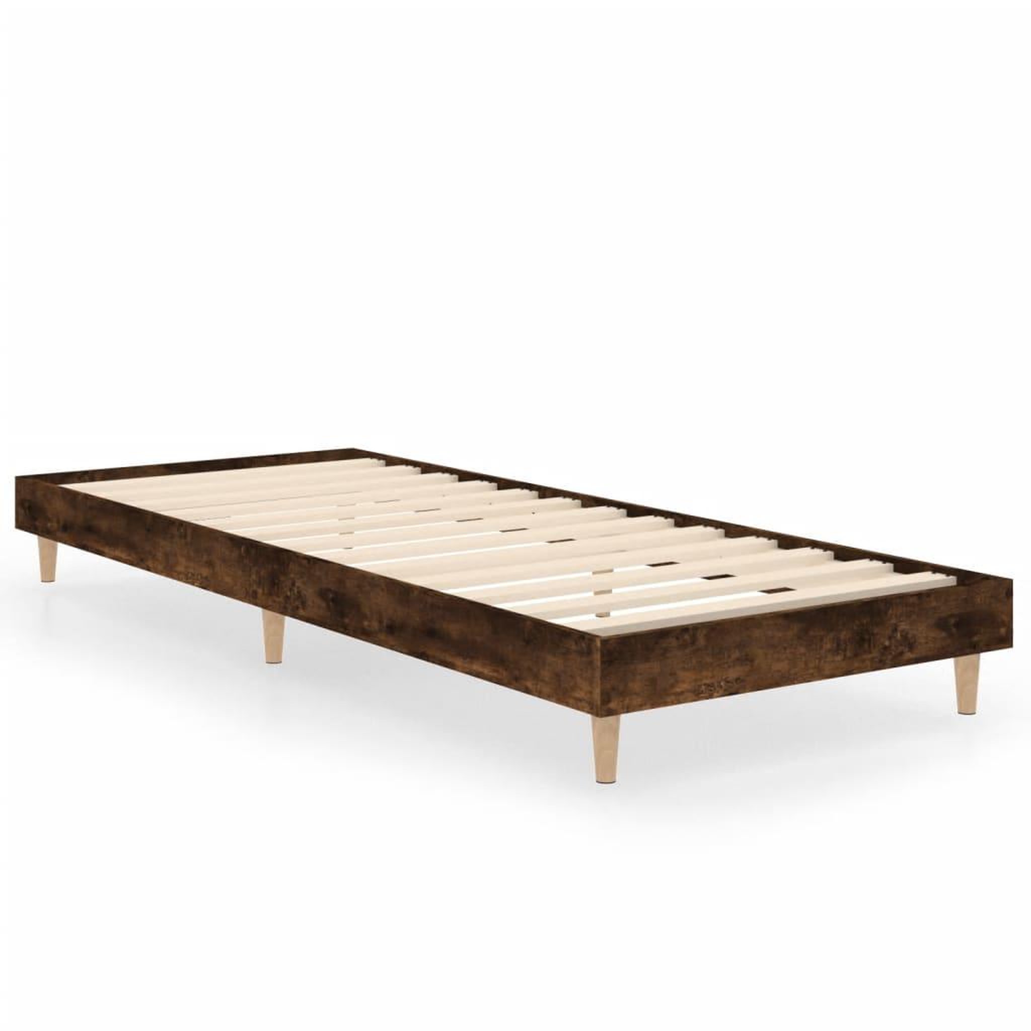 Voir la diapositive 2 : VIDAXL Cadre de lit chene fume 75x190 cm bois d'ingenierie
