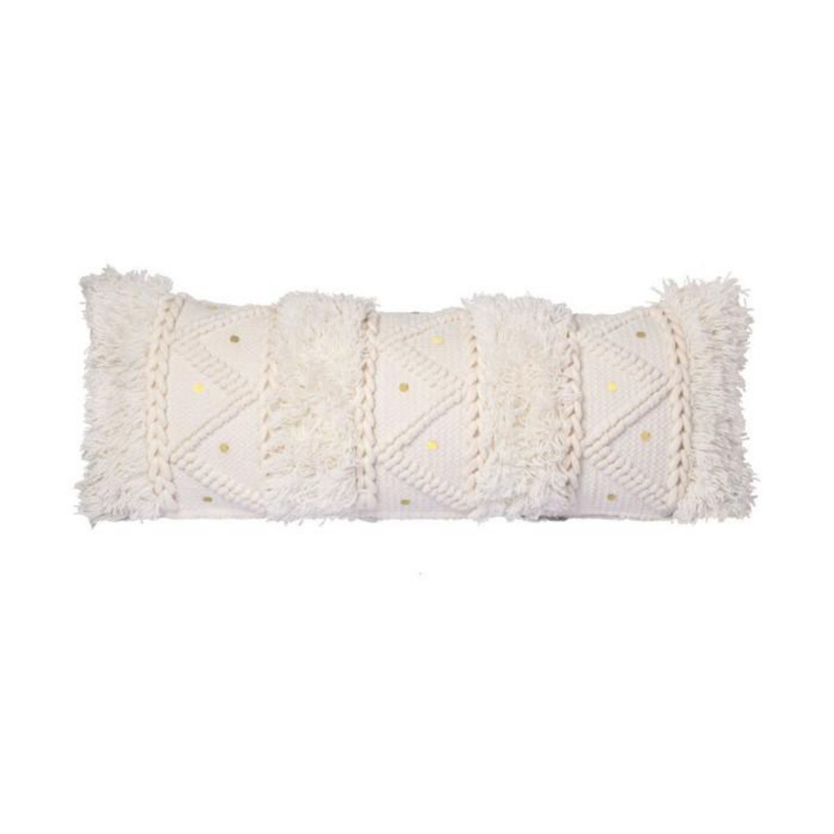 Paris Prix Coussin Tissé à la Main  Bohist  35x95cm Crème