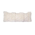 Paris Prix Coussin Tissé à la Main  Bohist  35x95cm Crème