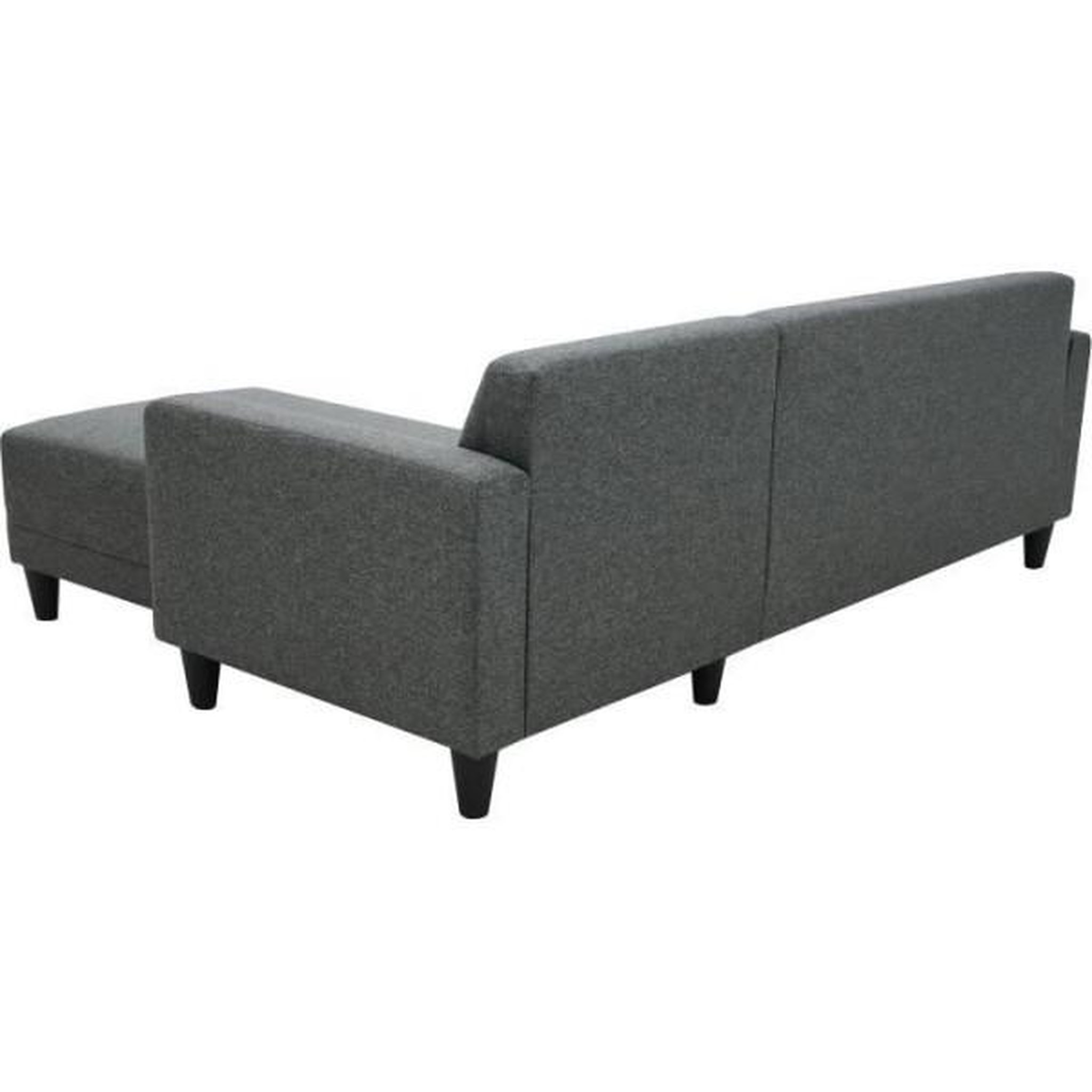 Voir la diapositive 6 : MARKET24 Canapé d'angle fixe 4 places BOB - Tissu anthracite - Réversible - L 197 x P 117 x H 65 cm