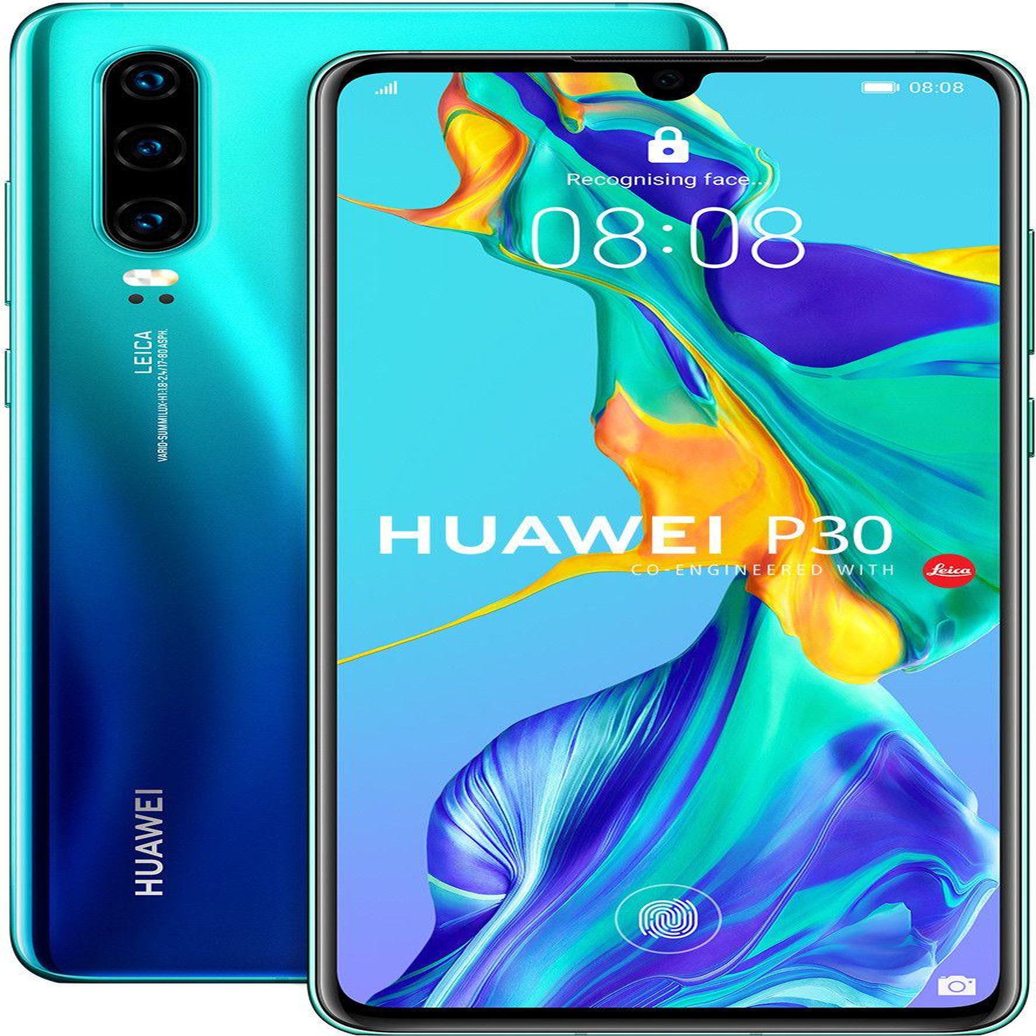 Voir la diapositive 1 : HUAWEI P30 (Dual Sim) Reconditionné 128 Go - Grade A - Bleu Aurore