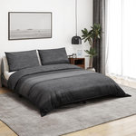 VIDAXL Ensemble de housse de couette gris fonce 200x200 cm Coton