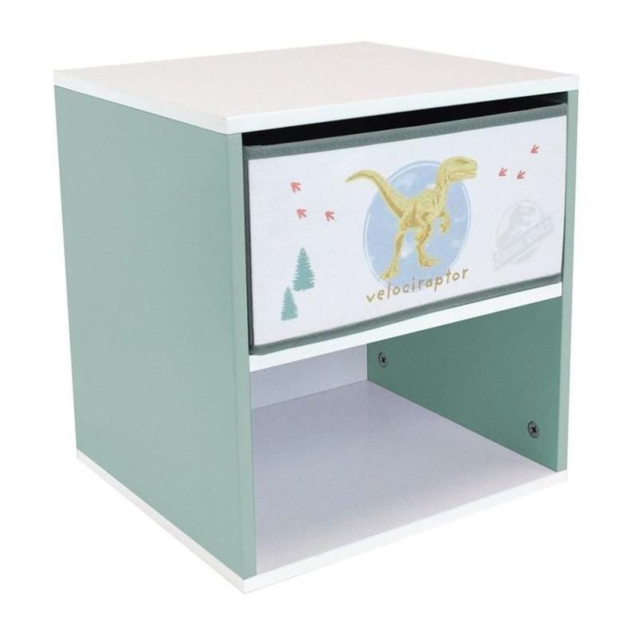 Voir la diapositive 3 : Fun House Chevet avec tiroir Dinosaures - Jurassic Word - FUN HOUSE - H.36 X L.33 X P.30 cm