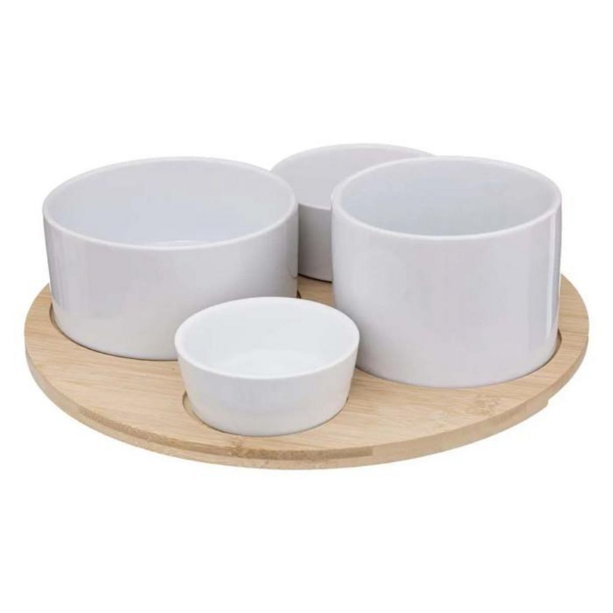 SECRET DE GOURMET Set Apéritif 5 Pièces  Bambou  33cm Blanc