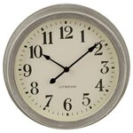  Horloge Murale Vintage  Brossé  35cm Gris