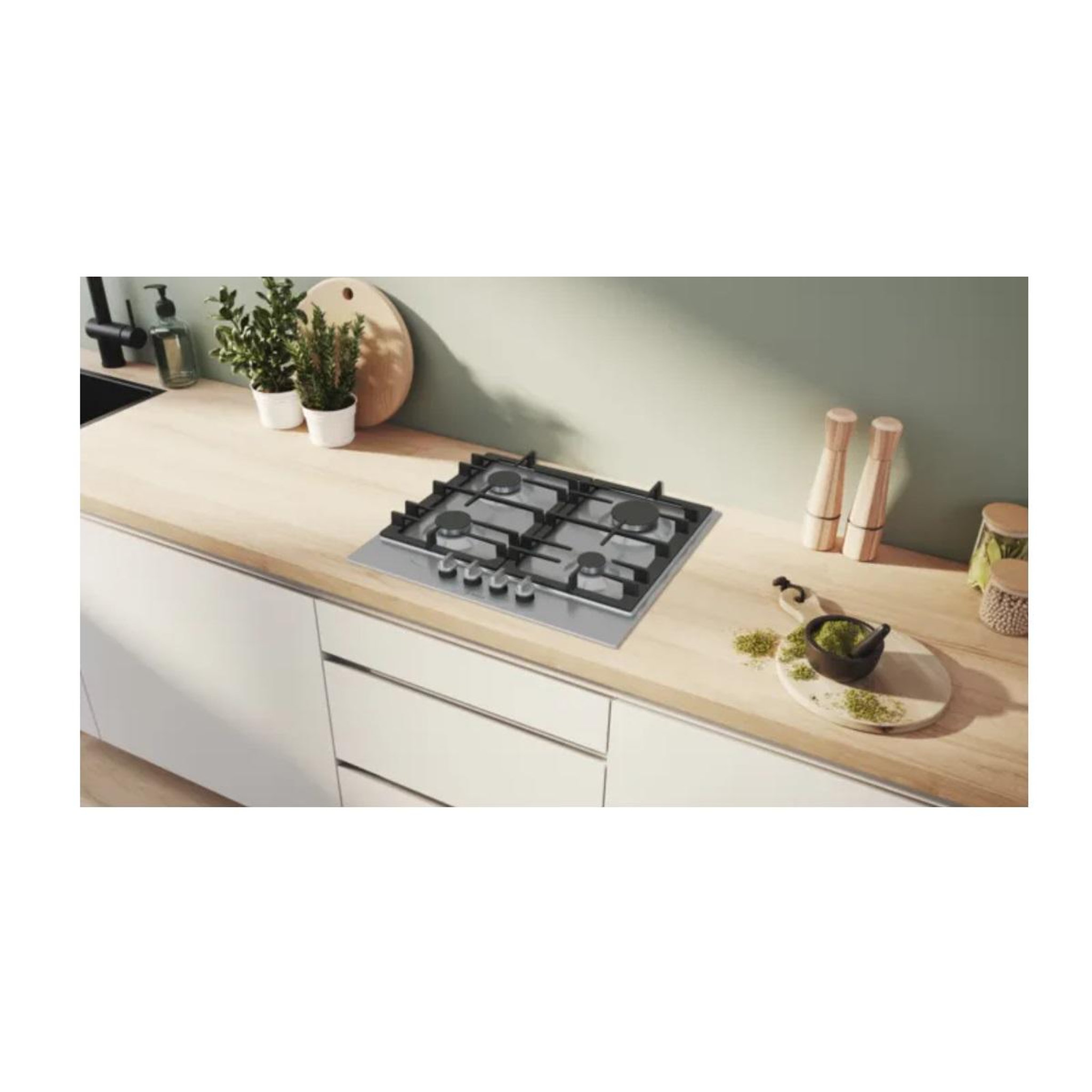 Voir la diapositive 4 : BOSCH Plaque de cuisson gaz 60cm 4 feux 7500w - PCP6A5I90