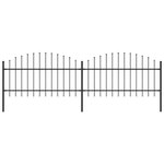 VIDAXL Cloture de jardin avec dessus en forme de lance en acier 359 x 125 cm Noir