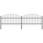 Voir la diapositive 1 : VIDAXL Cloture de jardin avec dessus en forme de lance en acier 359 x 125 cm Noir