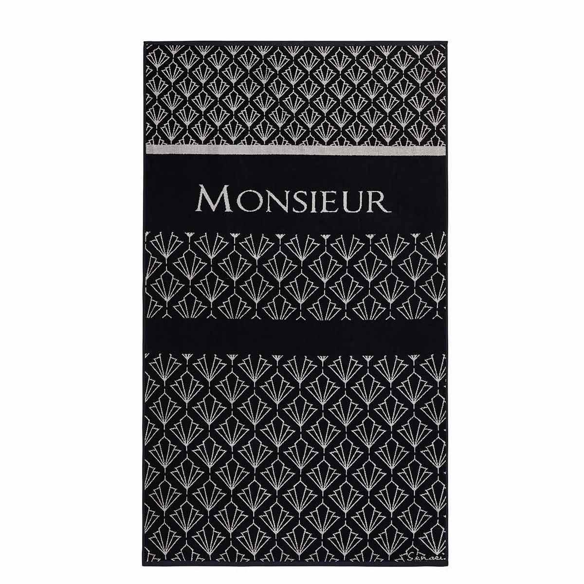 Sensei Maison Serviette de plage velours 100x180 cm MONSIEUR