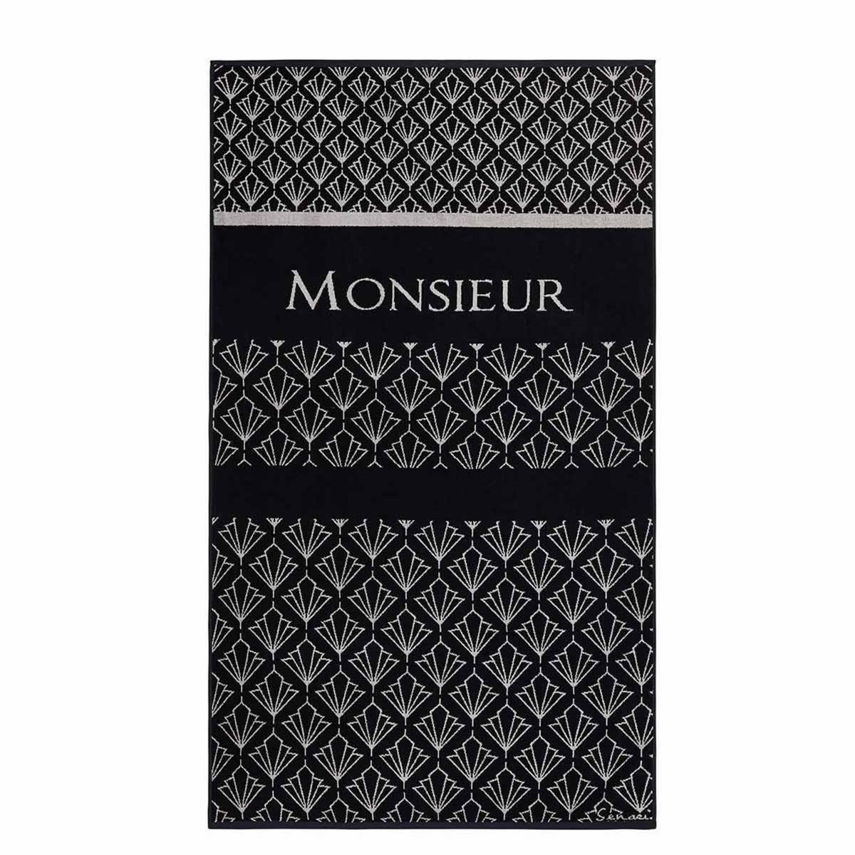 Sensei Maison Serviette de plage velours 100x180 cm MONSIEUR