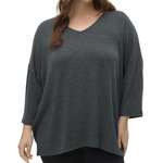 Vero Moda Pull Vert Femme Vero Moda Curve Brianna 3/4. Coloris disponibles : Vert