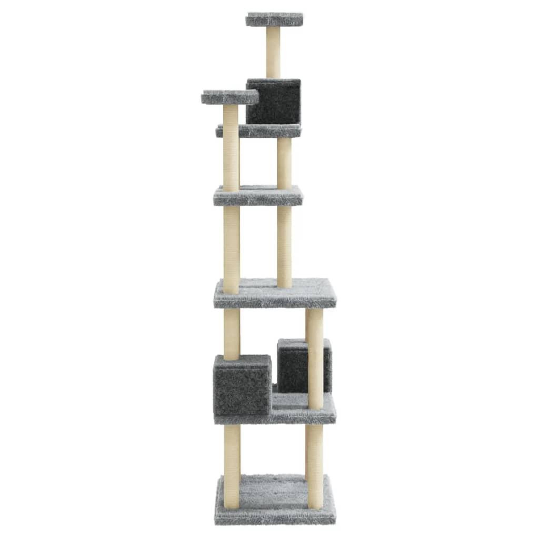 Voir la diapositive 5 : VIDAXL Arbre a chat avec griffoirs en sisal Gris clair 188 cm