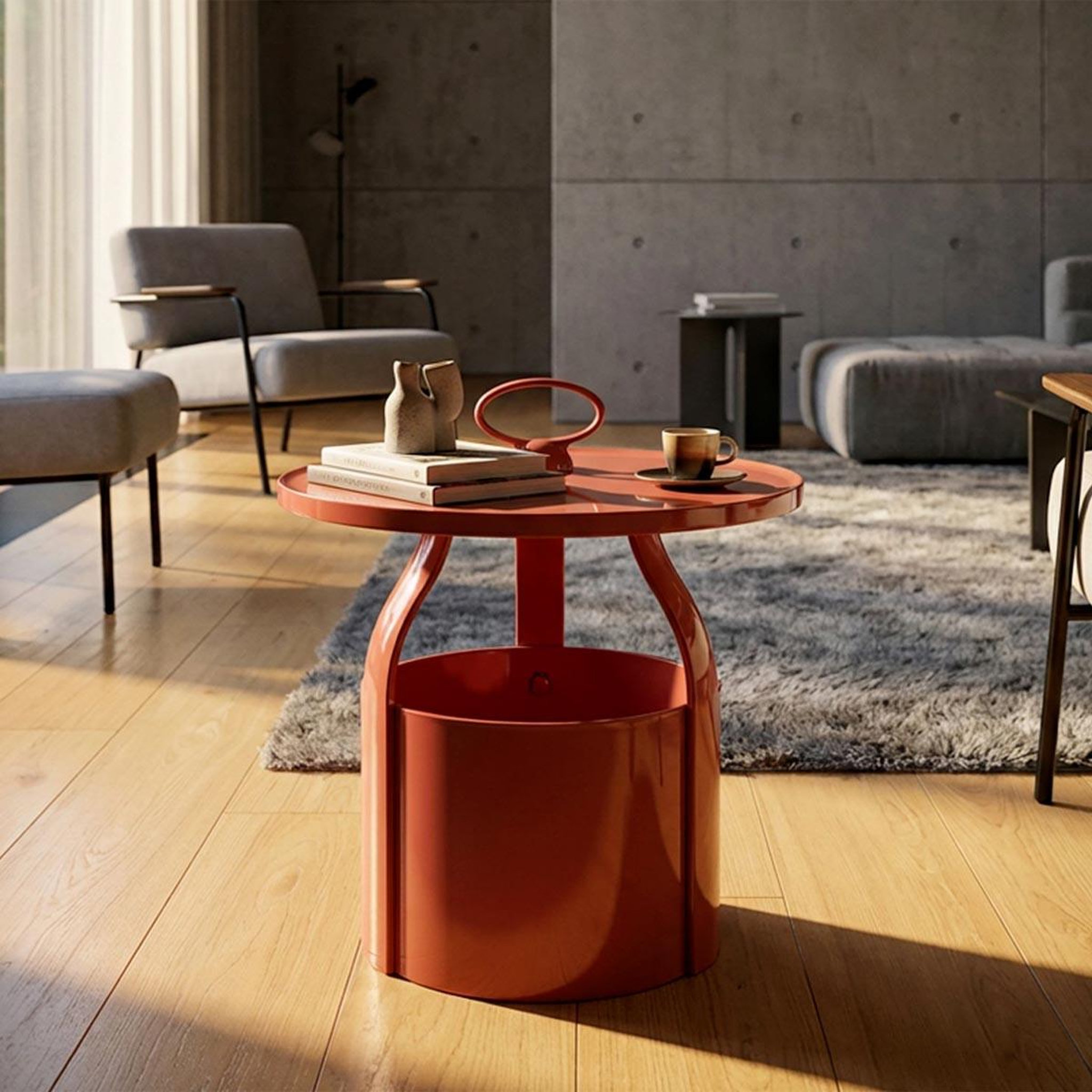 Voir la diapositive 5 : Paris Prix Table d'appoint design  iris  44cm rouge