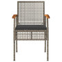 Voir la diapositive 4 : VIDAXL Chaises de jardin coussins lot de 4 gris resine tressee acacia