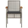 Voir la diapositive 4 : VIDAXL Chaises de jardin coussins lot de 4 gris resine tressee acacia