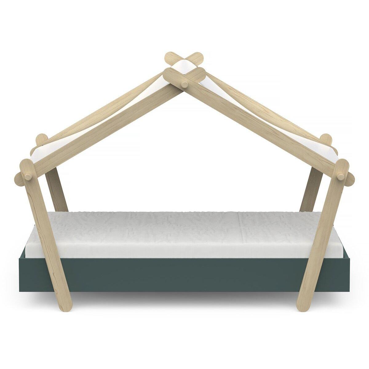 Habitat et Jardin Lit cabane surélevé enfant   Lodge   - 70 x 140 cm - Vert