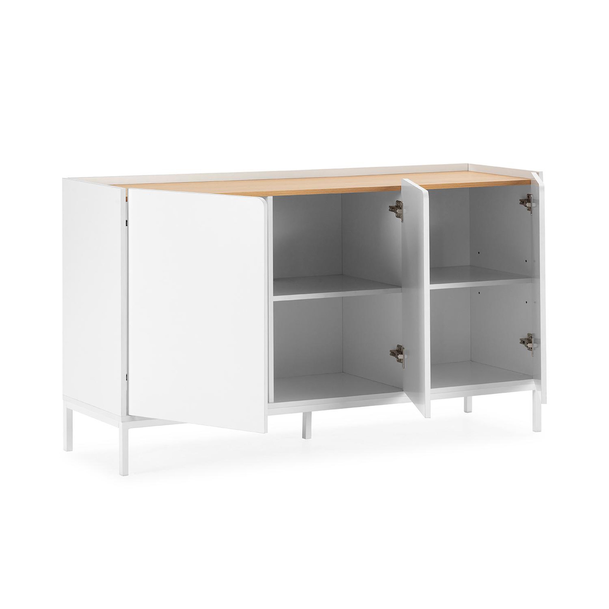 Voir la diapositive 3 : VS VENTA-STOCK Buffet Curva 3 portes couleur Blanc